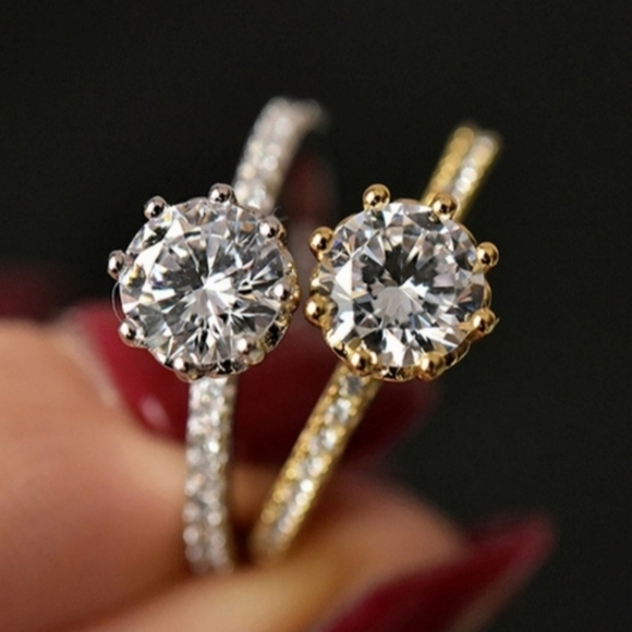 Pavé CZ Diamond Engagement Ring - Picture 3 of 5